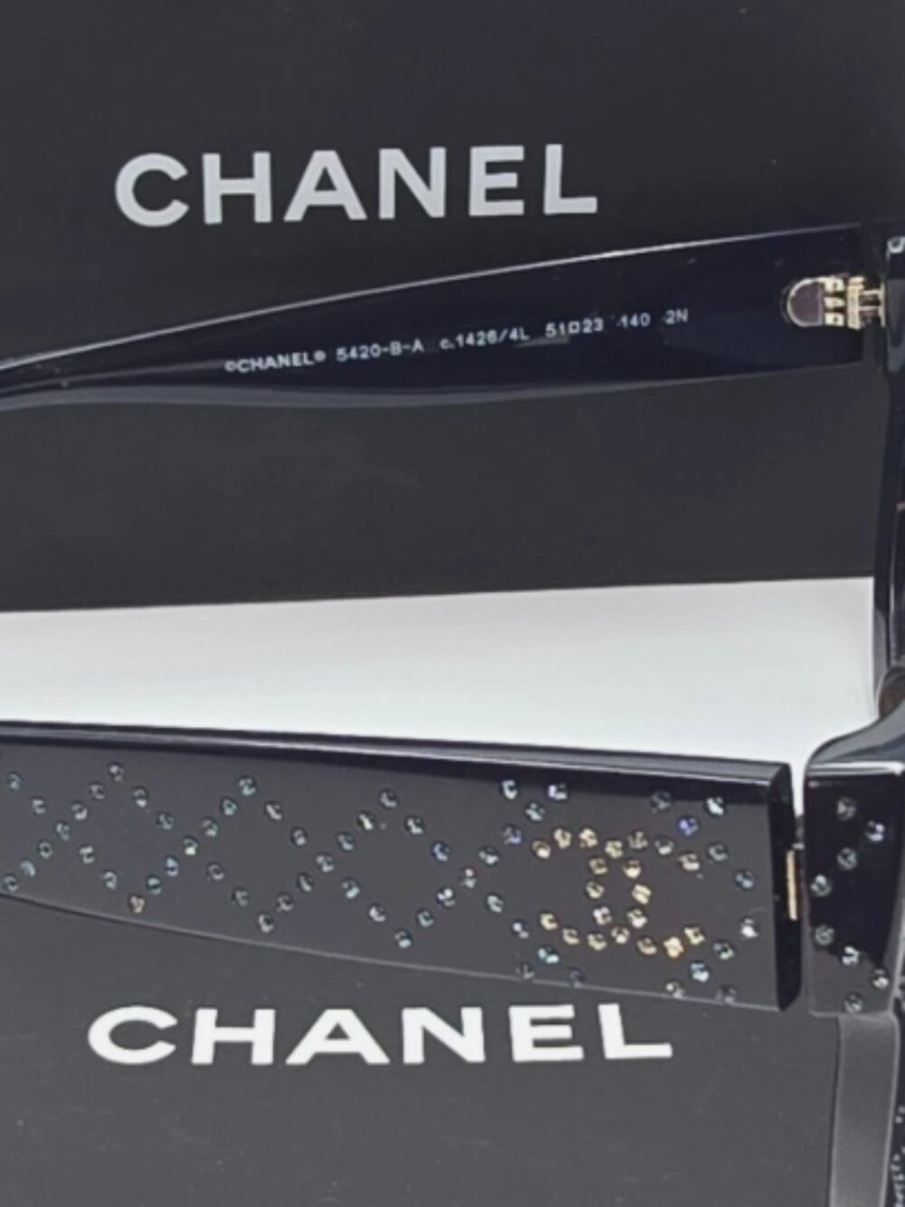Chanel Butterfly Sunglasses Blue Rhinestone Womens Sunglasses 5420-B-A - Picture 4 of 13